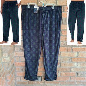 George Men's Relaxed Fit Fleece Sleep Pants Blue W Christmas Trees Size 2XL